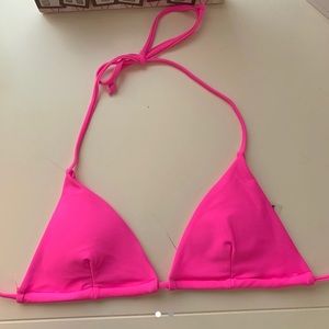 Bright Pink Triangle Bikini Top